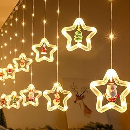 SAMEILI 3.5-Meter Eed Lights - 10 Star Lights for Home Decoration Design for Indoor and Outdoor Holiday Decor, String Lights Suitable for eed Decoration (Warm White)