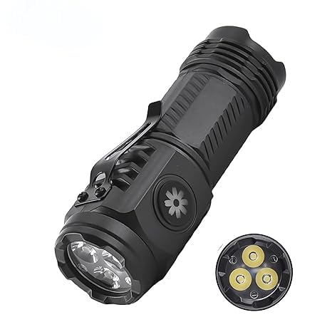 REPISH Multifunctional LED Torch: Ultra-Bright Triple CORE Long-Range Beam, Magnet Adsorption, Rechargeable and Emergency Light for Outdoor Use