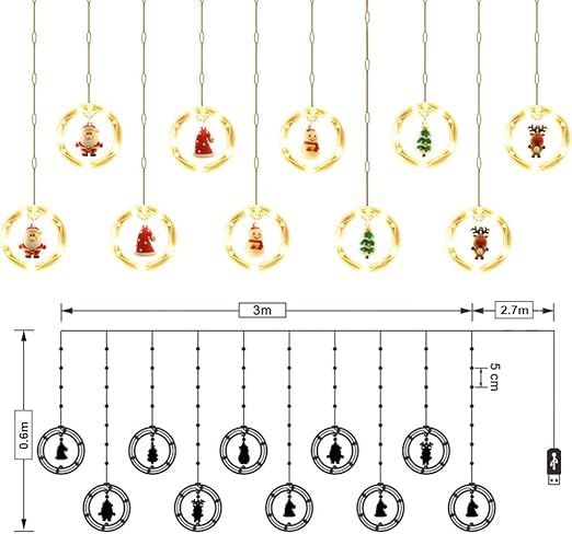 
                      
                        VESPA Eed Special Lights - Featuring 6 Star and 6 Heart-Shaped Lights with Santa Claus Accents, Perfect for Diwali and Indoor Décor (Warm White)
                      
                    