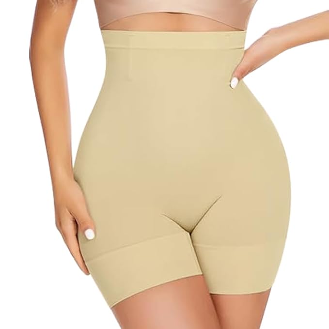Seamless High Waist & Thigh Shaper for Women -Beige
