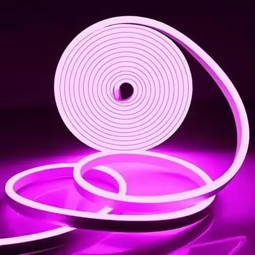 5 METER Neon Lights & 12V Adapter Silicone Flexible LED Strip Lights - Purple