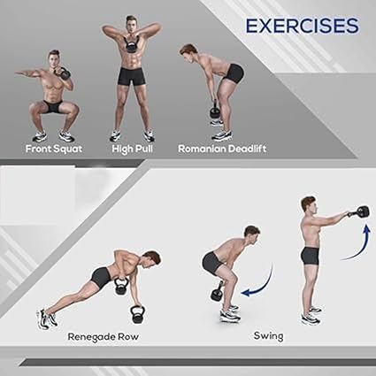 
                      
                        Kettlebell Dumbbell 2KG UPTO 8KG Home & GYM Workouts Fitness - Black
                      
                    