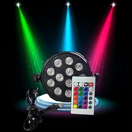 12LED Mini DJ Par Lights with Remote Control Festivals & Parties - Multicolor