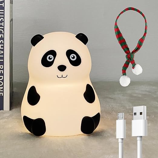 Panda LED Night Lights Lamp Soft Silicone Touch & Rechargeable