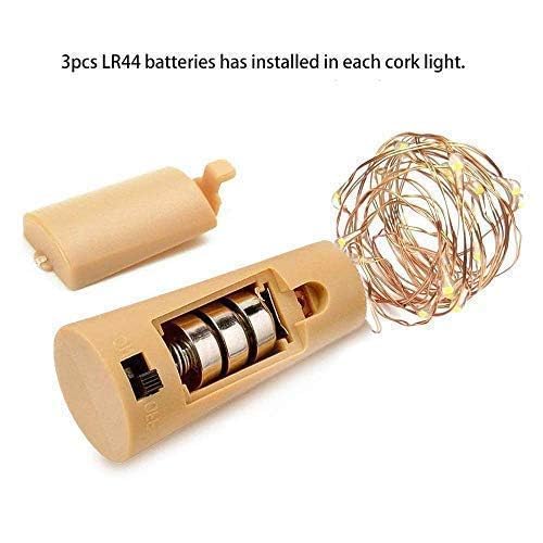 VESPA Multi-Color 20 LED Wine Bottle Fairy Lights – 2M Copper Wire String Lights (Set of 3)
