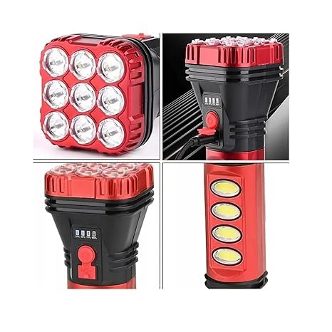 REPISH Powerful flashlights Solar LED Flashlight with COB Work Lights t USB Rechargeable Torch Light Outdoor Camping Lantern Lamp Alkingline