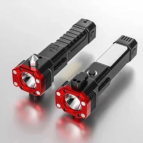 
                      
                        LED 3W Rechargeable Torch | Long-Range Flashlight with Car Rescue Tools – Hammer, Seatbelt Cutter & USB Power Bank
                      
                    