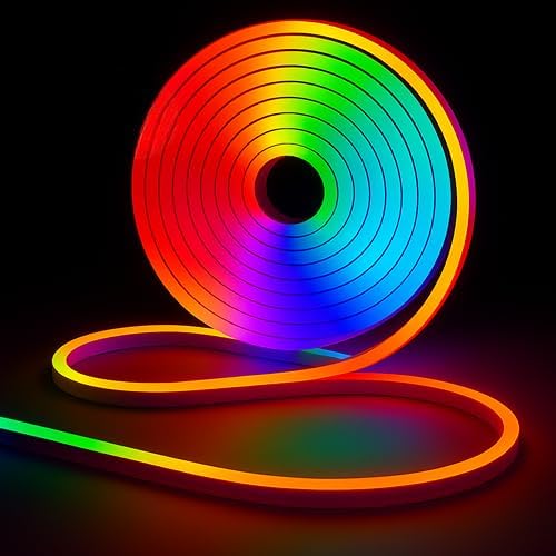 5 METER Neon Lights & 12V Adapter Silicone Flexible LED Strip Lights - RGB
