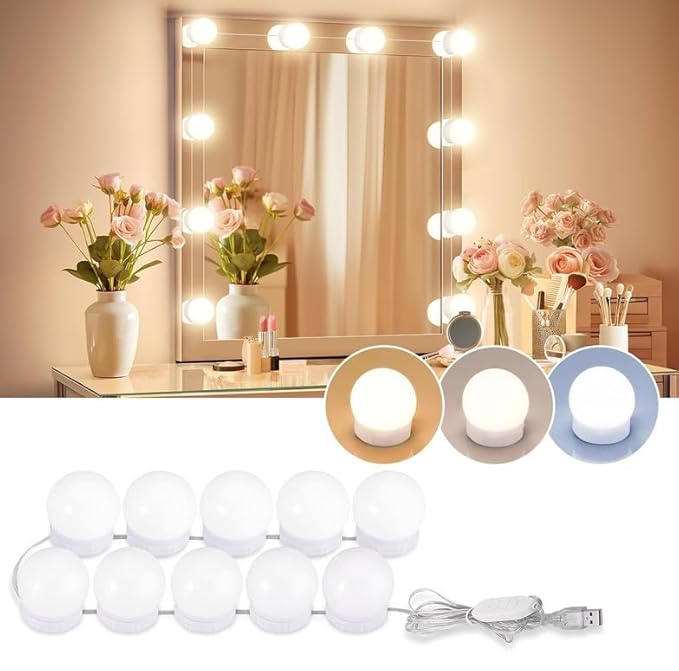 
                      
                        Vanity Mirror 10 LED Night Lights With 3 Color Modes
                      
                    