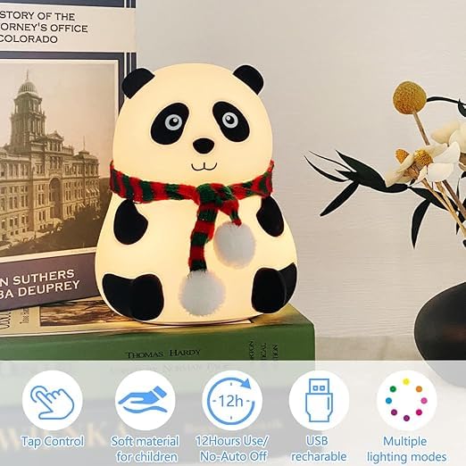 
                      
                        Panda LED Night Lights Lamp Soft Silicone Touch & Rechargeable
                      
                    