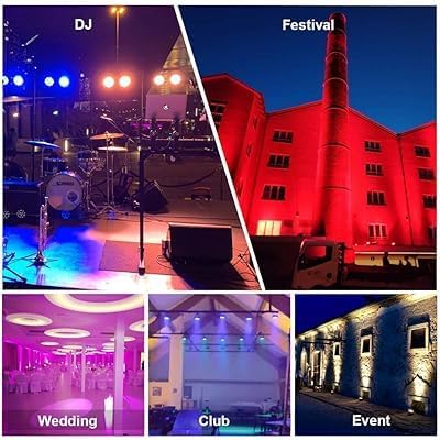 12LED Mini DJ Par Lights with Remote Control Festivals & Parties - Multicolor