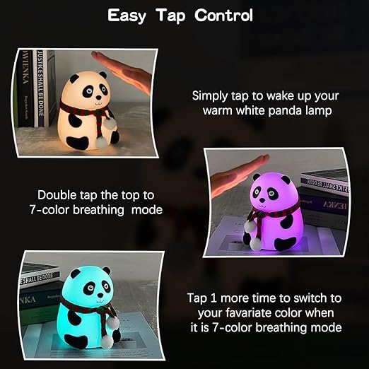 
                      
                        Panda LED Night Lights Lamp Soft Silicone Touch & Rechargeable
                      
                    