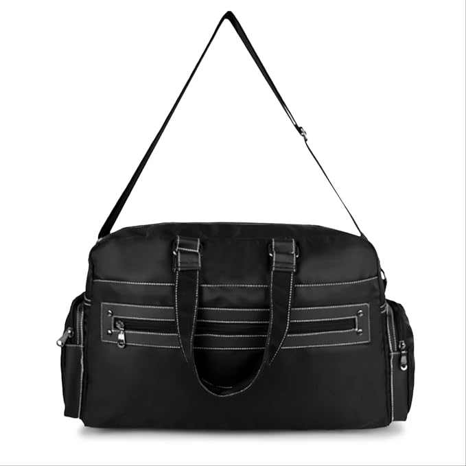 Black Travel Duffel Bag | Cabin-Size Hand Luggage with Shoulder Strap