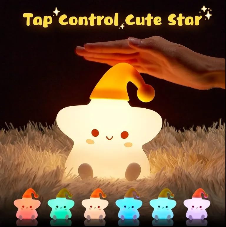 
                      
                        Star LED Night Lights Lamp Soft Silicone Touch & Rechargeable
                      
                    