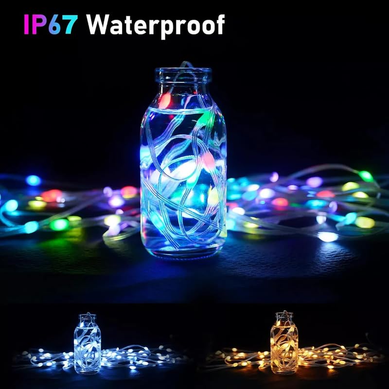 
                      
                        SAMEILI RGB USB Twinkle Smart Fairy Light String 10 Meter 66 LED White Wire Music Bluetooth Mesh APP IR Remote DIY Control Sync Color Chasing IP65 Multicolor (Pack of 1)
                      
                    
