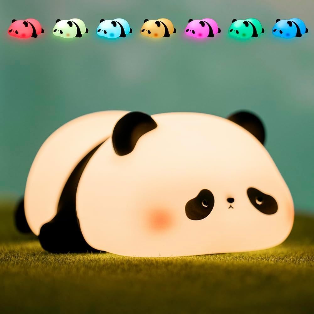 Sleeping Panda LED Night Lights Lamp Soft Silicone Touch & Rechargeable