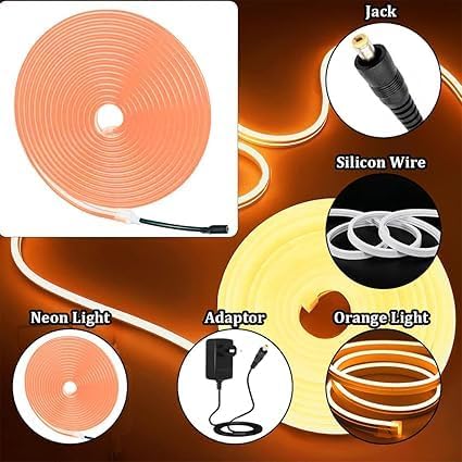 
                      
                        5 METER Neon Lights & 12V Adapter Silicone Flexible LED Strip Lights - Orange
                      
                    