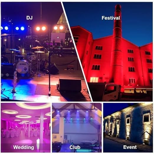 
                      
                        6LED Mini Par DJ Lights Plug Cable Ideal for Festivals & Parties - Multicolor
                      
                    