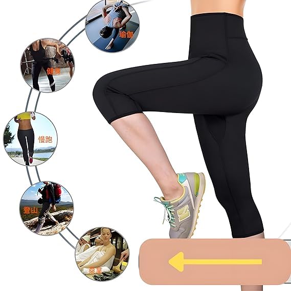 Women’s Adjustable High Waist Yoga Capris With Sweat Belt Enhancing Slim Fits