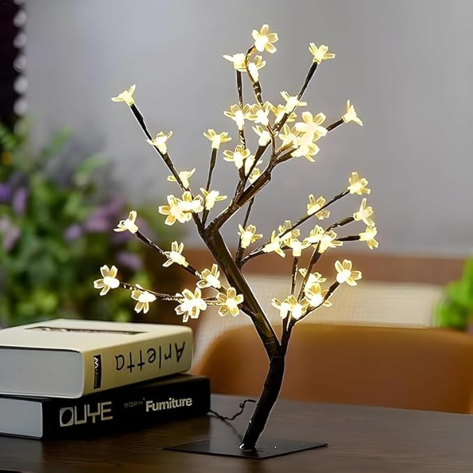 Bonsai LED Tree Night Lamp with 24 LED Lights - Warm White