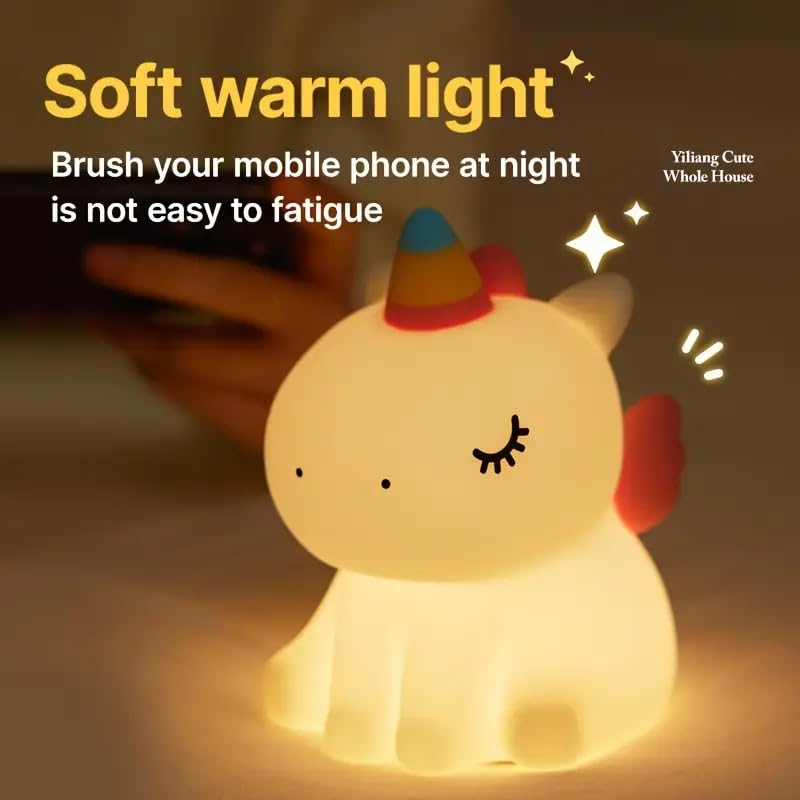 
                      
                        Sitting Unicorn LED Night Lights Lamp Soft Silicone Touch & Rechargeable
                      
                    