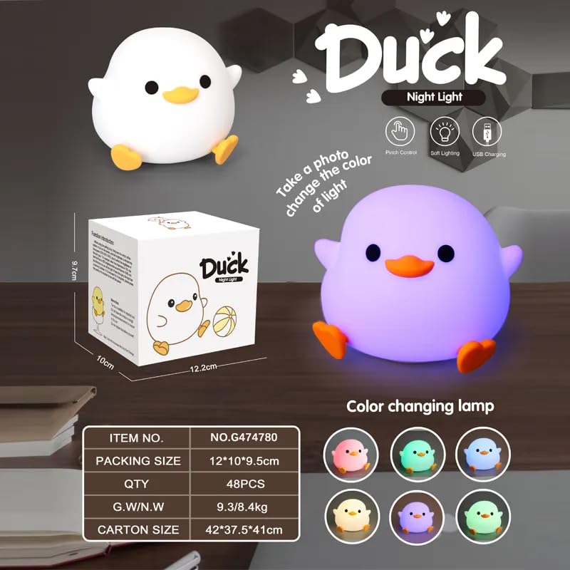 
                      
                        DODO Duck LED Night Lights Lamp Soft Silicone Touch & Rechargeable
                      
                    