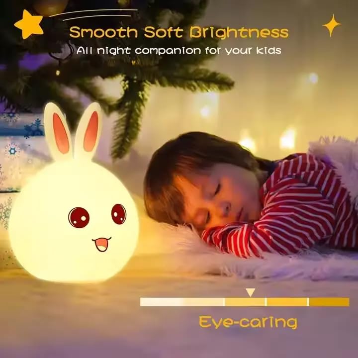 
                      
                        Cute Rabbit LED Night Lights Lamp Soft Silicone Touch & Rechargeable
                      
                    