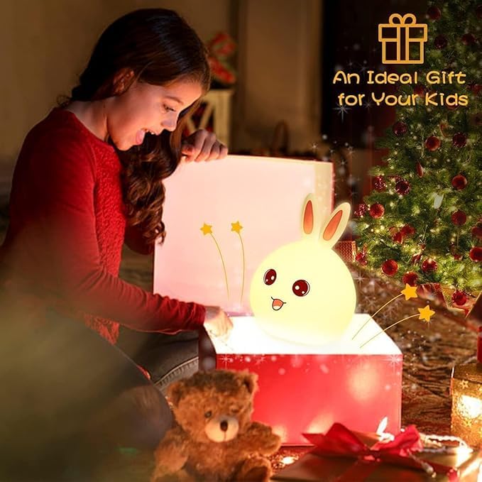 
                      
                        Cute Rabbit LED Night Lights Lamp Soft Silicone Touch & Rechargeable
                      
                    