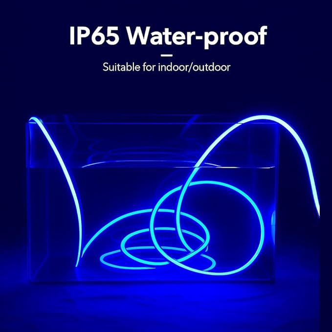 5 METER Neon Lights & 12V Adapter Silicone Flexible LED Strip Lights - Blue