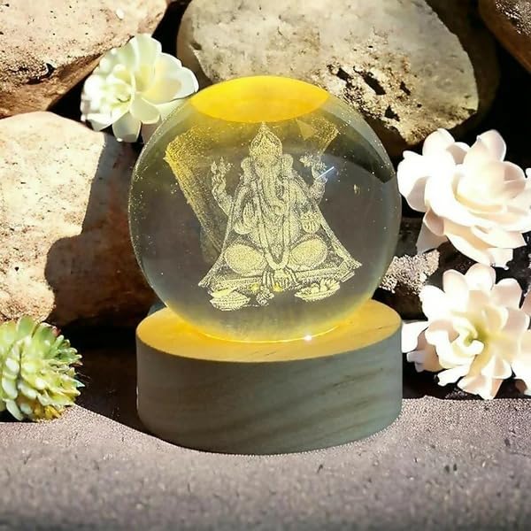 
                      
                        3D Crystal Wooden Base Ganeshji Globe Night Lights
                      
                    