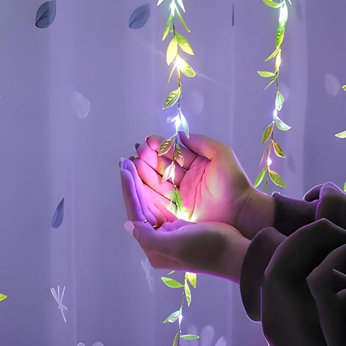 Leaf Curtain String Lights - Multicolor Curtain Glow