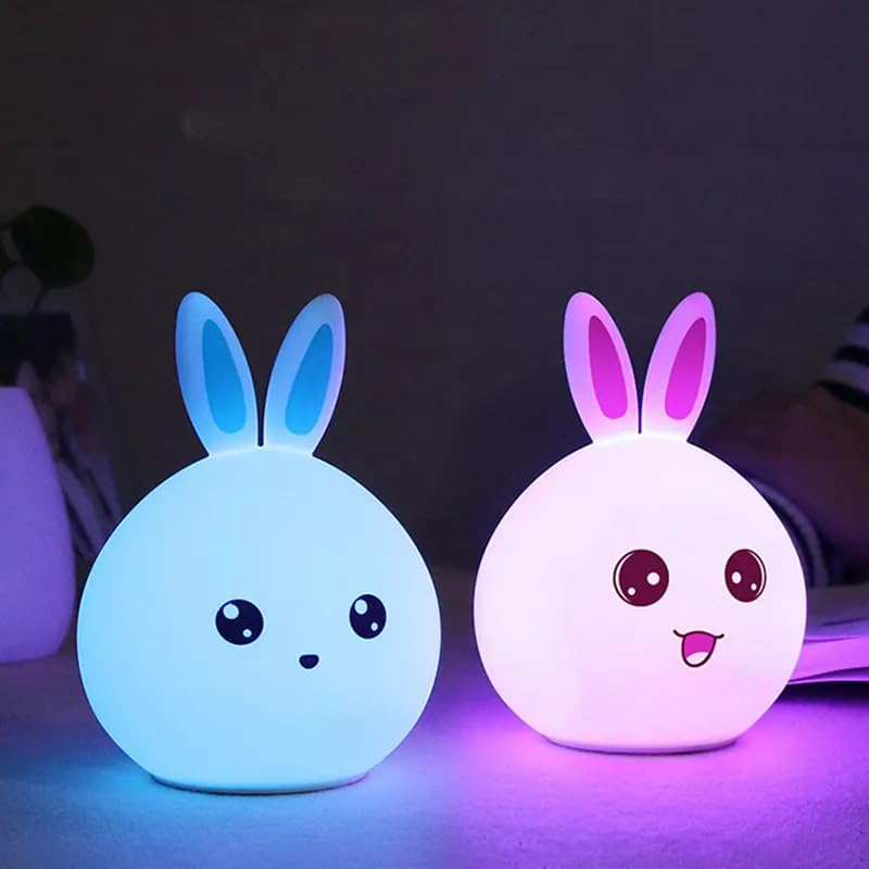 
                      
                        Cute Rabbit LED Night Lights Lamp Soft Silicone Touch & Rechargeable
                      
                    