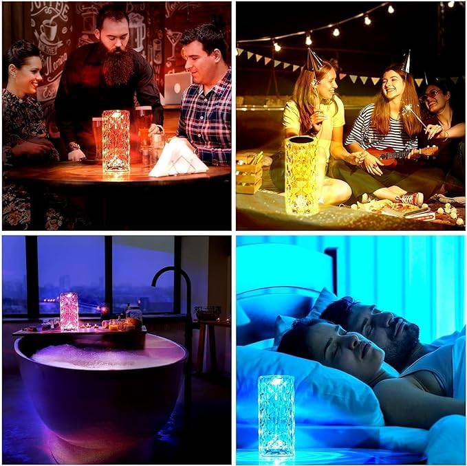 Crystal LED Lamp Touch & Remote Control -  Night Lights
