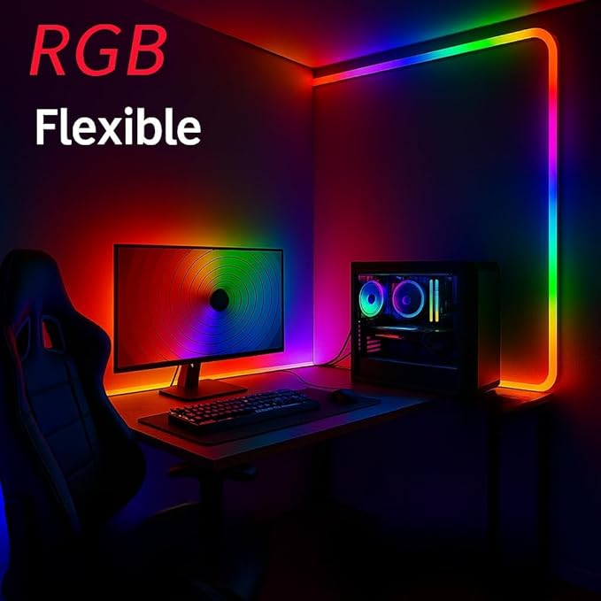 5 METER Neon Lights & 12V Adapter Silicone Flexible LED Strip Lights - RGB