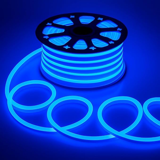 5 METER Neon Lights & 12V Adapter Silicone Flexible LED Strip Lights - Blue