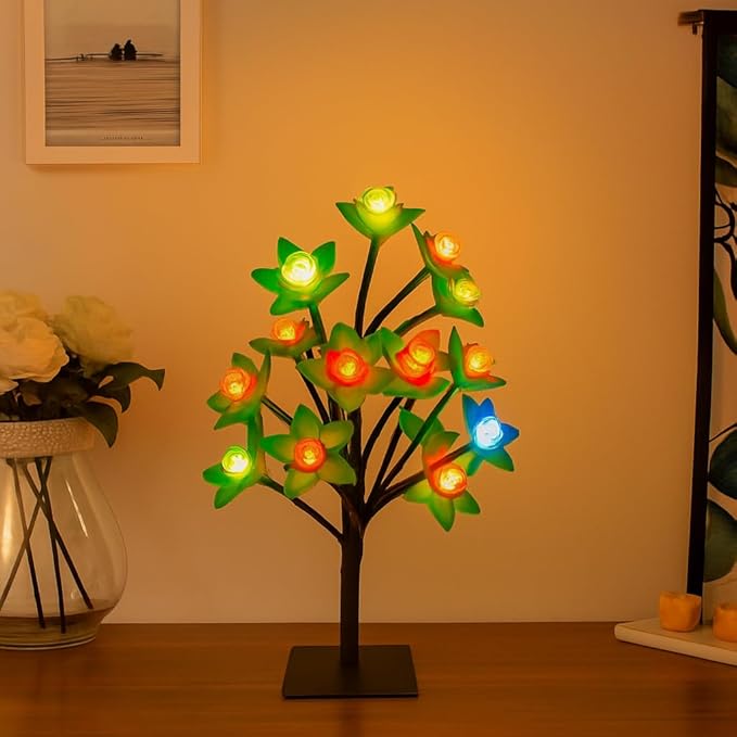 Bonsai LED Tree Night Lamp with 24 LED Lights - Green