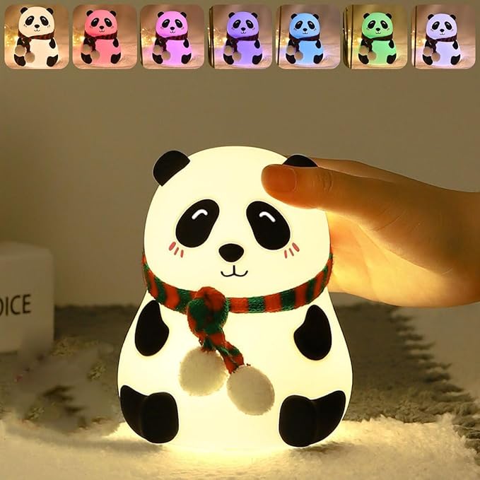 Panda LED Night Lights Lamp Soft Silicone Touch & Rechargeable