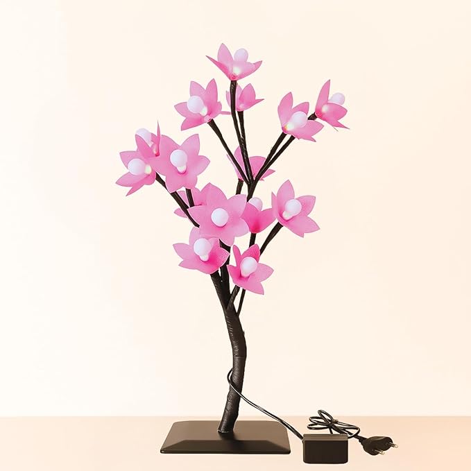 Bonsai LED Tree Night Lamp with 24 LED Lights - Pink