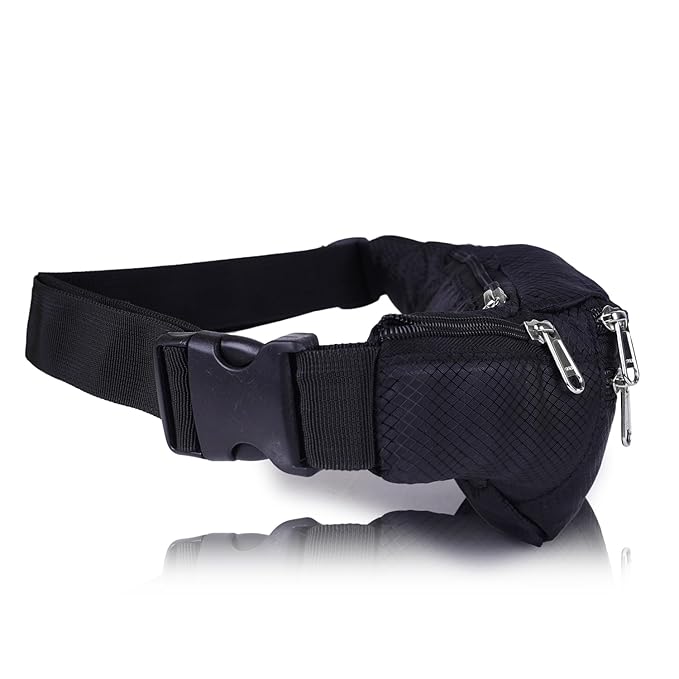 
                      
                        Black Waist Pouch Bag | Multi-Pocket Travel & Sports Fanny Pack
                      
                    
