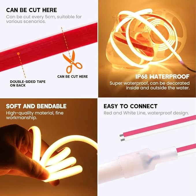 
                      
                        5 METER Neon Lights & 12V Adapter Silicone Flexible LED Strip Lights - Orange
                      
                    