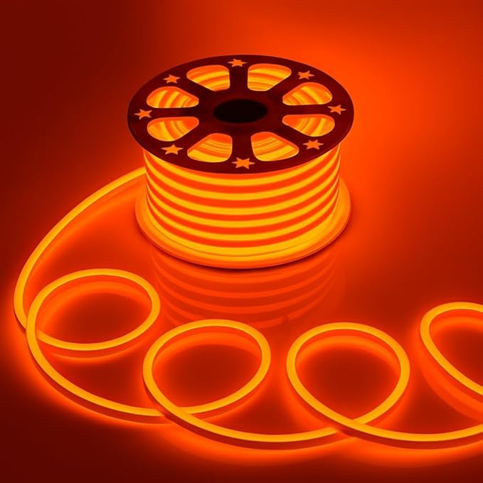 5 METER Neon Lights & 12V Adapter Silicone Flexible LED Strip Lights - Orange