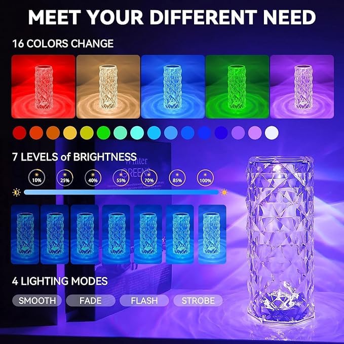 
                      
                        Crystal LED Lamp Touch & Remote Control -  Night Lights
                      
                    