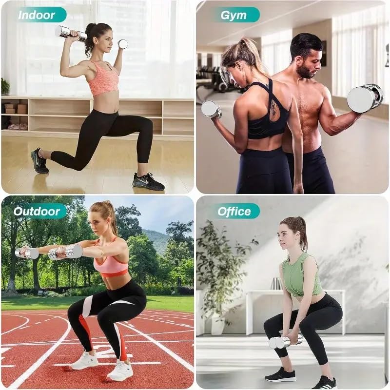 Premium Steel Dumbbells 2KG UPTO 12KG Home & GYM Workouts Fitness Set of 2