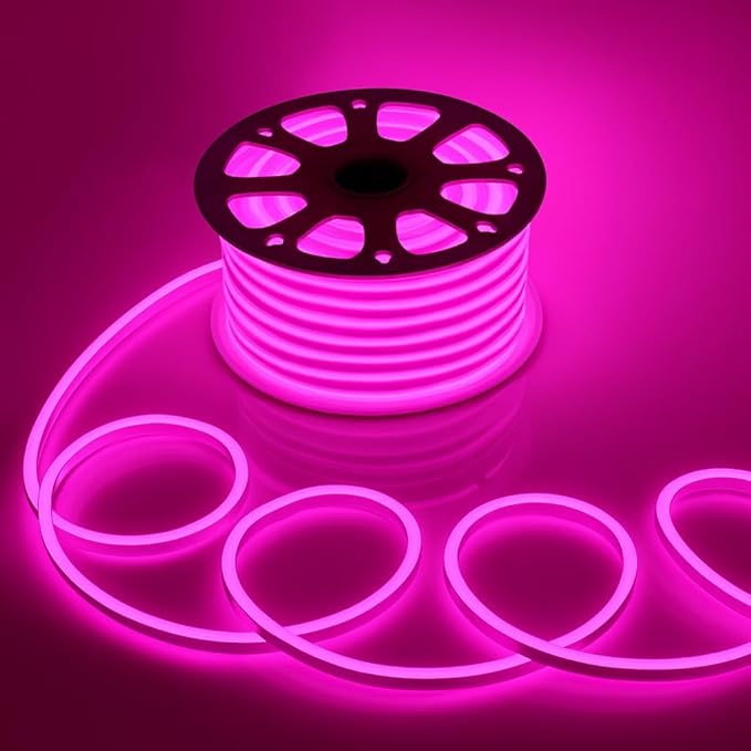 5 METER Neon Lights & 12V Adapter Silicone Flexible LED Strip Lights - Pink