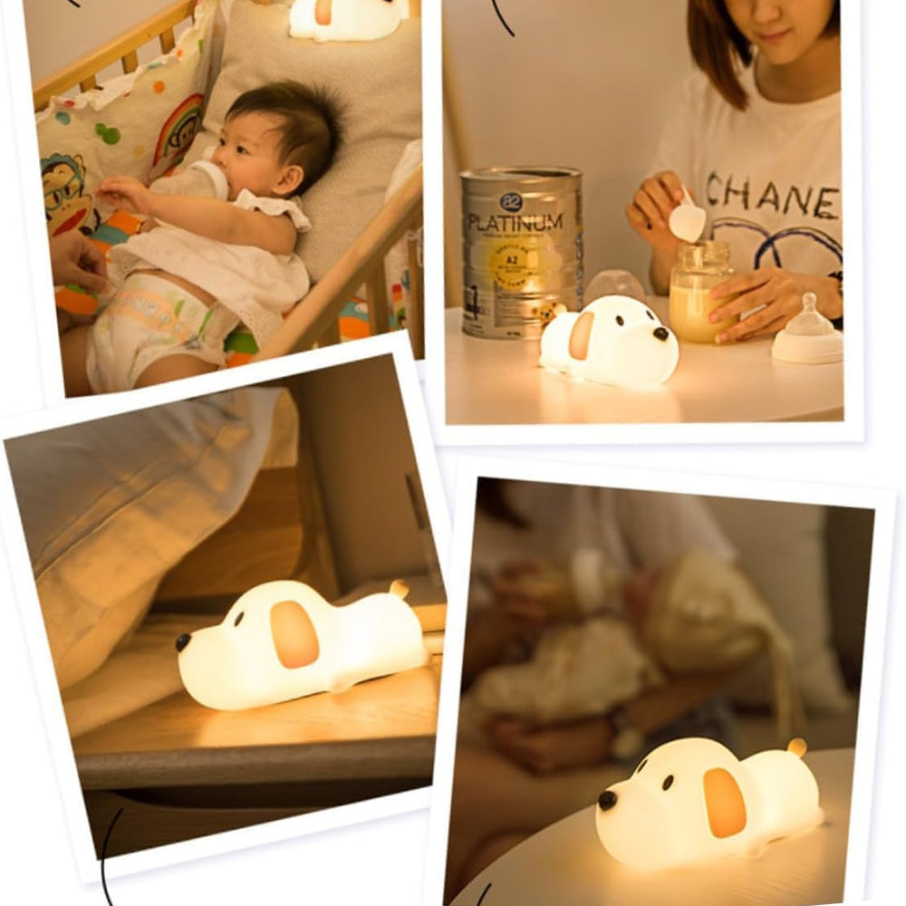 
                      
                        Cute Puppy LED Night Lights Lamp Soft Silicone Touch & Rechargeable
                      
                    