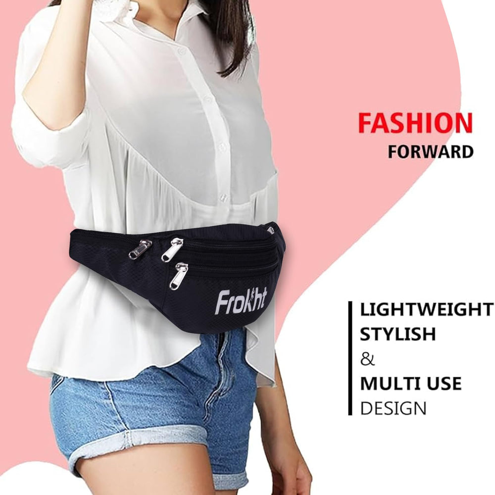 
                      
                        Black Waist Pouch Bag | Multi-Pocket Travel & Sports Fanny Pack
                      
                    