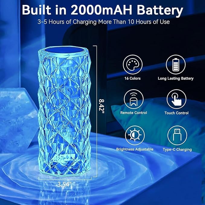 
                      
                        Crystal LED Lamp Touch & Remote Control -  Night Lights
                      
                    