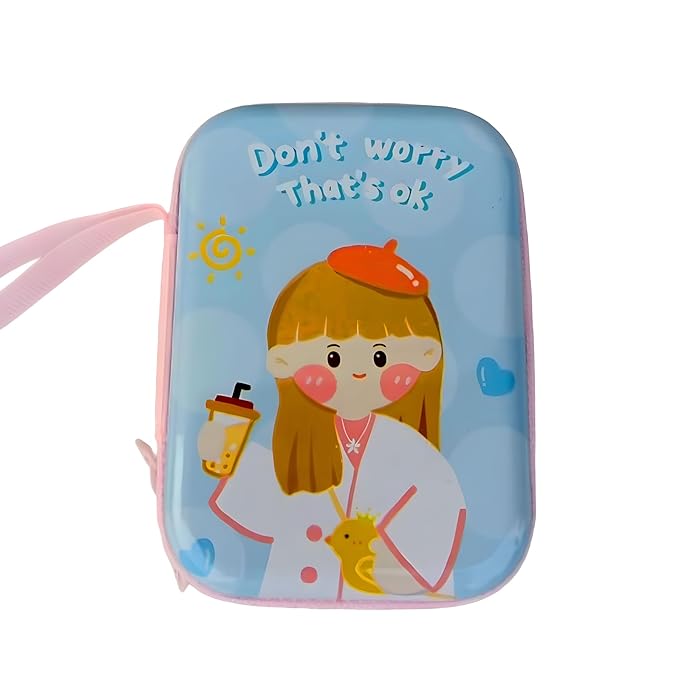 AirSky ® Small Wallets for Women Coins Zipper Pocket Purse for Girls Kids Storage Bag Stylish Coin Pouch Bag Birthday Multicolour Pack of 1 (Dont-Worry 9.5 x 6.5 cm)