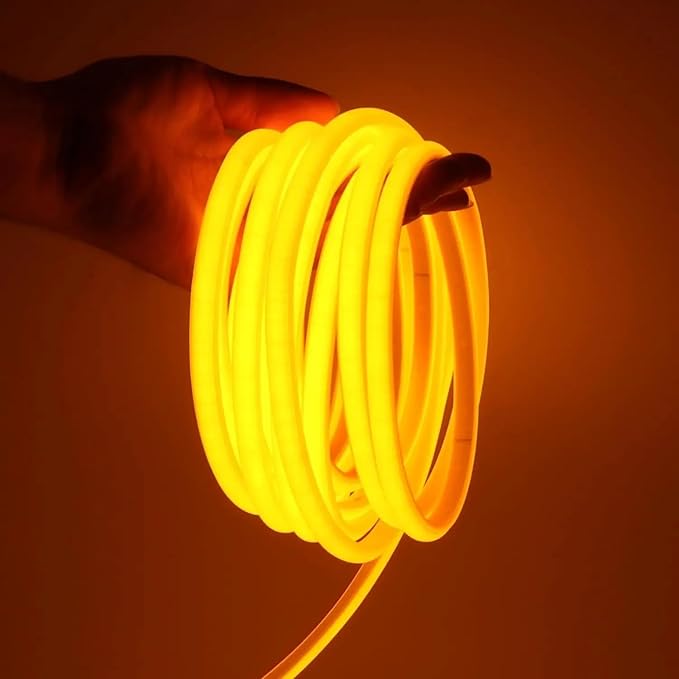 5 METER Neon Lights & 12V Adapter Silicone Flexible LED Strip Lights - Yellow