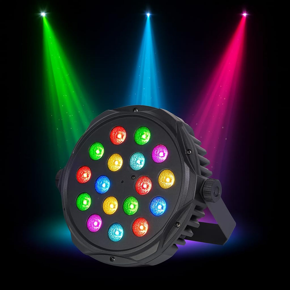 18LED PAR DJ Lights & Remote Control Ideal for Birthday & Home - Multi